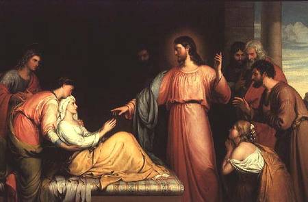 AGN35544 Christ healing the mother of Simon Peter by Bridges, John (fl.1818-1854)
oil on canvas
121.9x152.
Private Collection
© Agnew's, London, UK
English, out of copyright